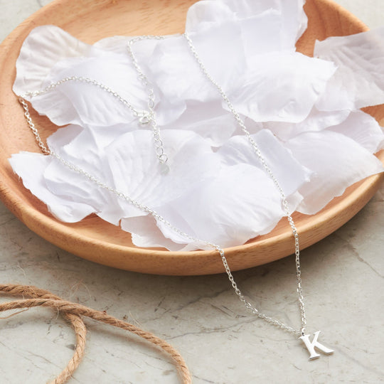Sterling Silver Initial K Necklace - Philip Jones Jewellery