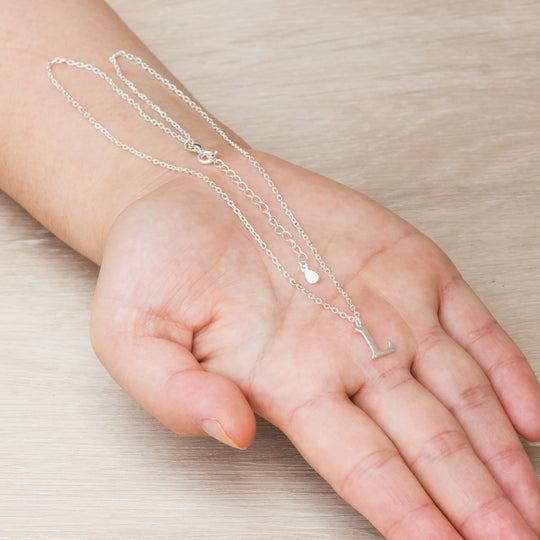 Sterling Silver Initial L Necklace - Philip Jones Jewellery