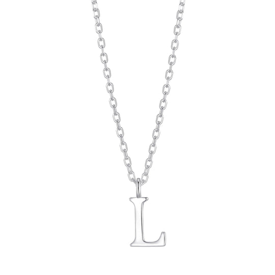 Sterling Silver Initial L Necklace - Philip Jones Jewellery