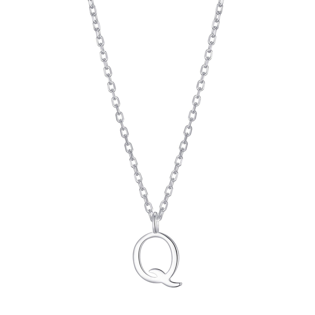 Sterling Silver Initial Q Necklace - Philip Jones Jewellery