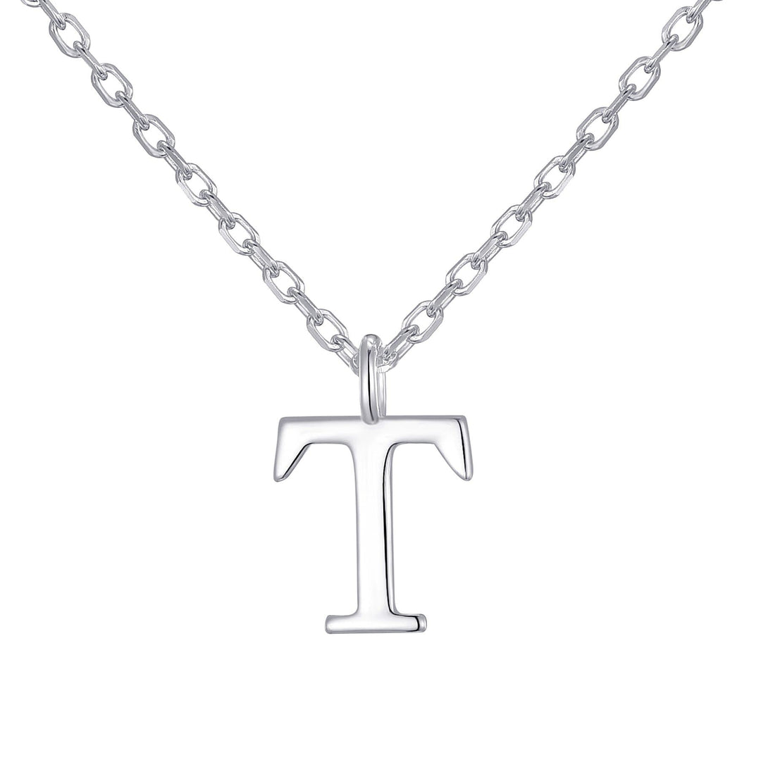 Sterling Silver Initial T Necklace - Philip Jones Jewellery