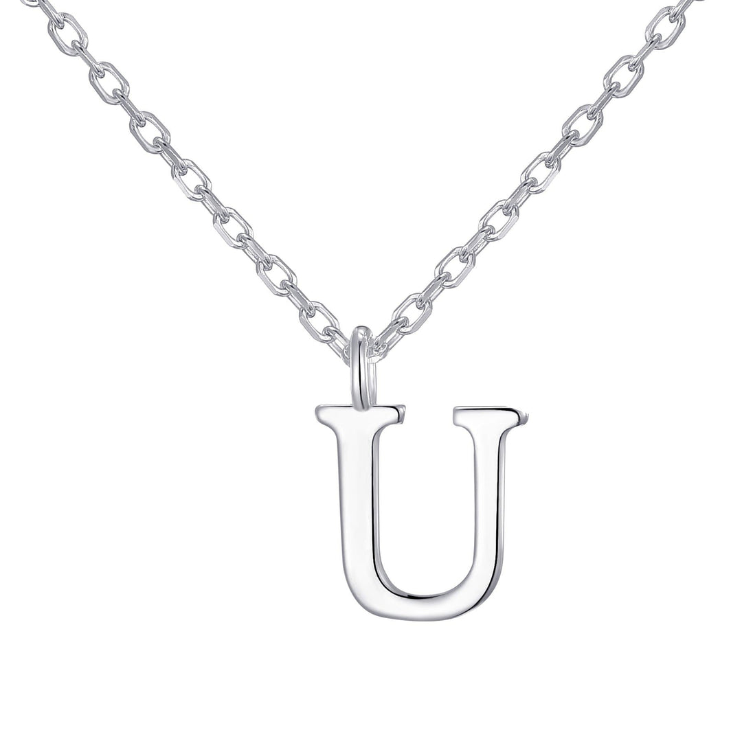 Sterling Silver Initial U Necklace - Philip Jones Jewellery