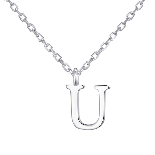 Sterling Silver Initial U Necklace - Philip Jones Jewellery