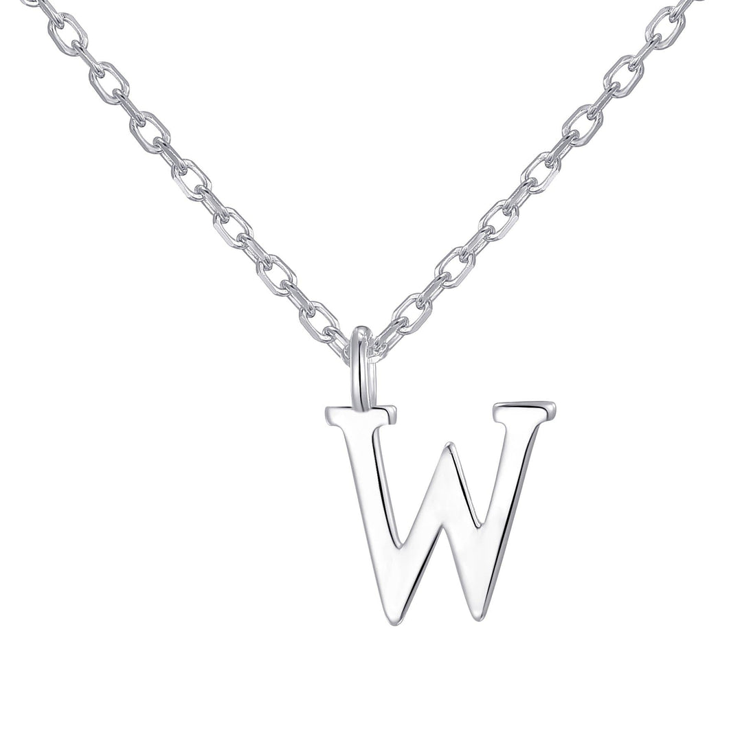 Sterling Silver Initial W Necklace - Philip Jones Jewellery