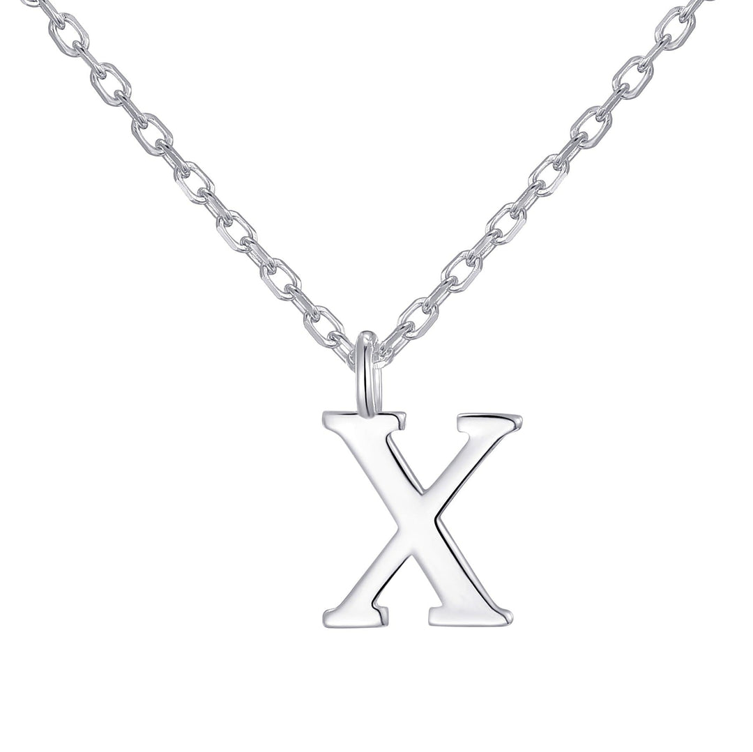 Sterling Silver Initial X Necklace - Philip Jones Jewellery