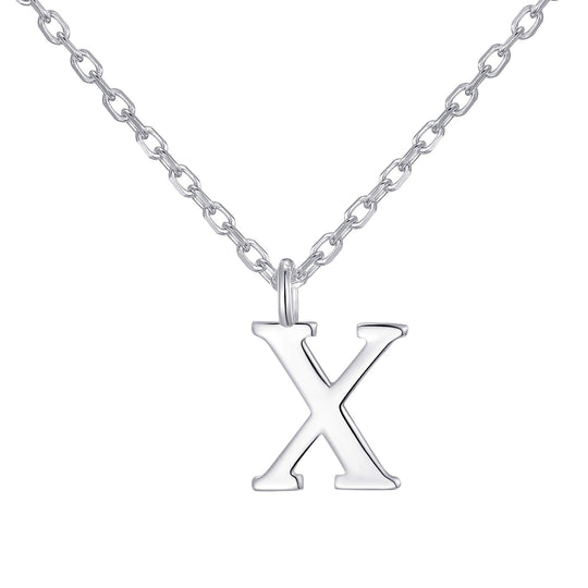 Sterling Silver Initial X Necklace - Philip Jones Jewellery