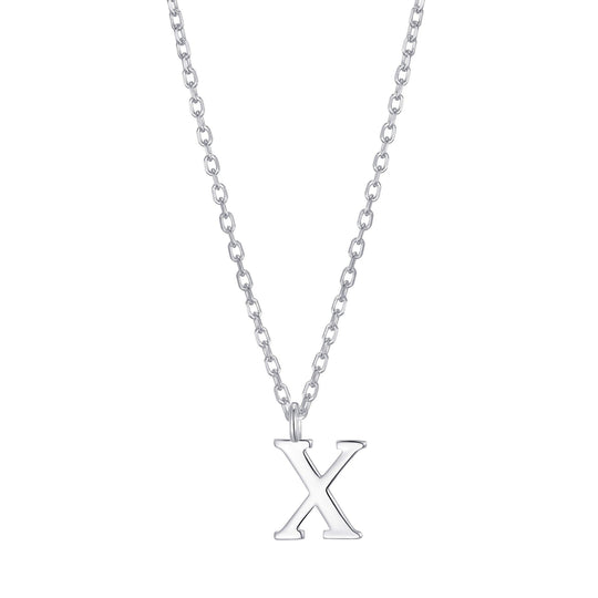 Sterling Silver Initial X Necklace - Philip Jones Jewellery