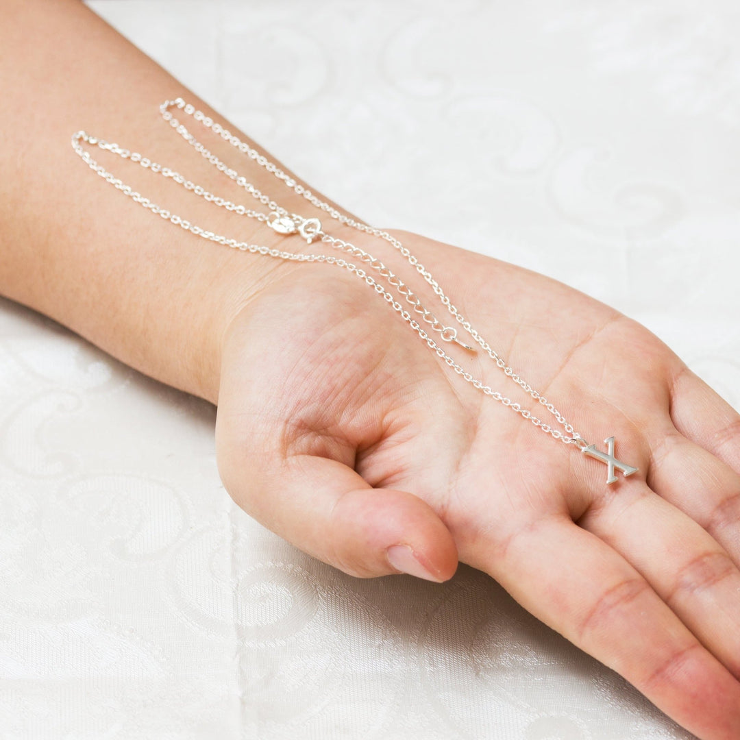 Sterling Silver Initial X Necklace - Philip Jones Jewellery