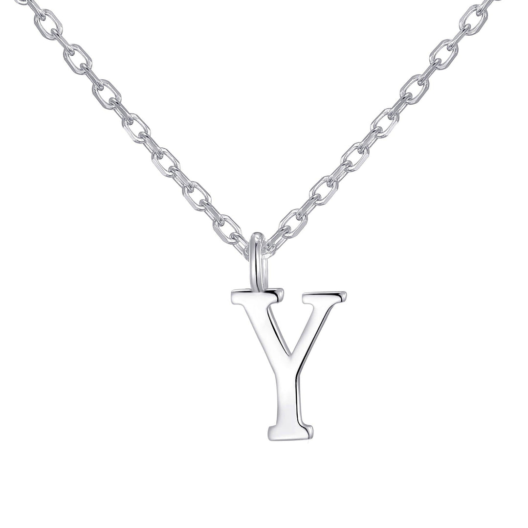 Sterling Silver Initial Y Necklace - Philip Jones Jewellery