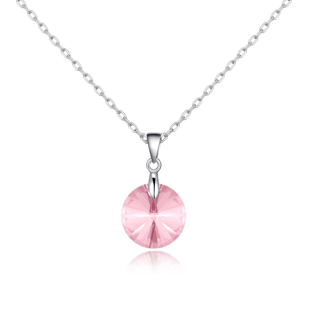 Sterling Silver Light Rose Necklace Created with Zircondia® Crystals - Philip Jones Jewellery