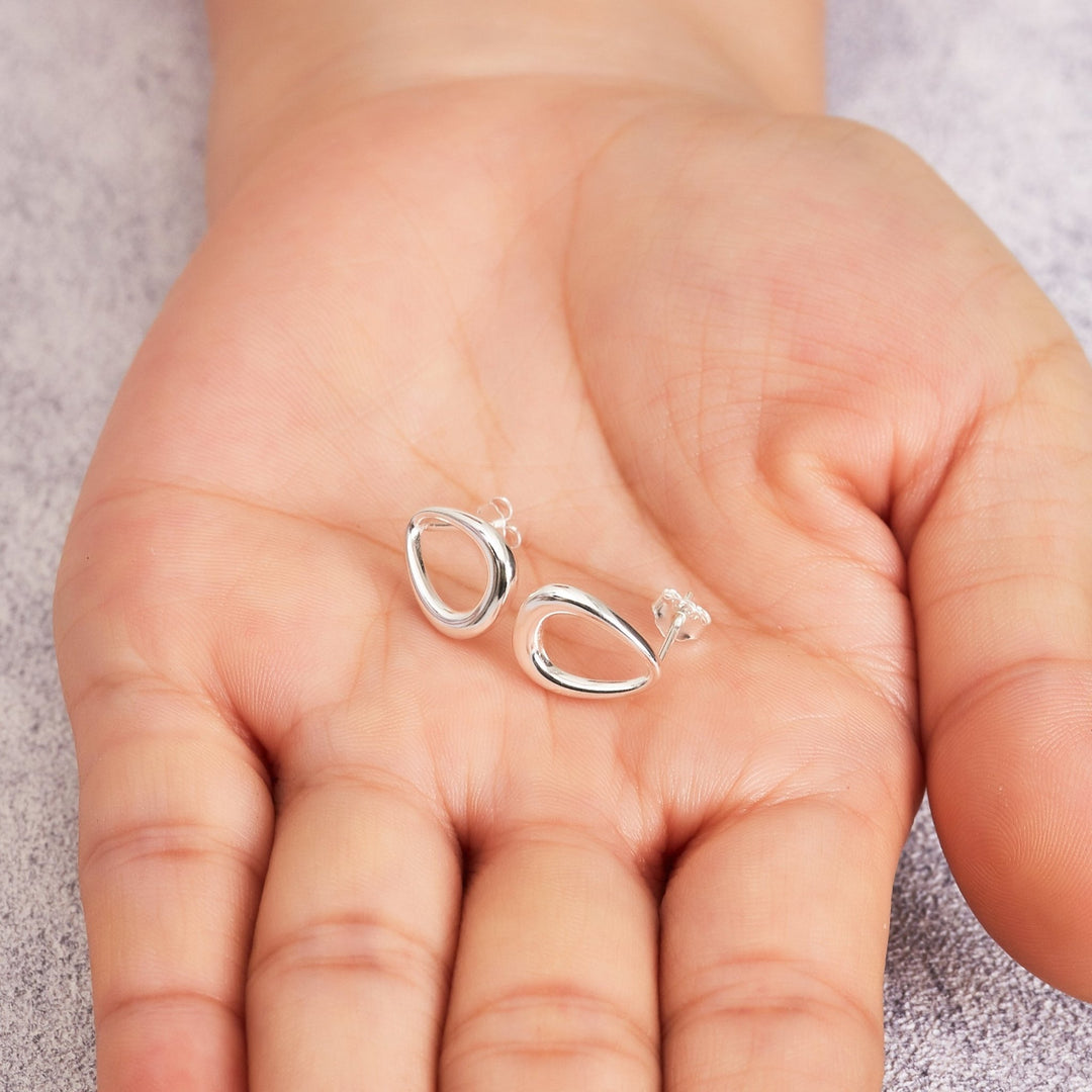 Sterling Silver Open Drop Earrings - Philip Jones Jewellery