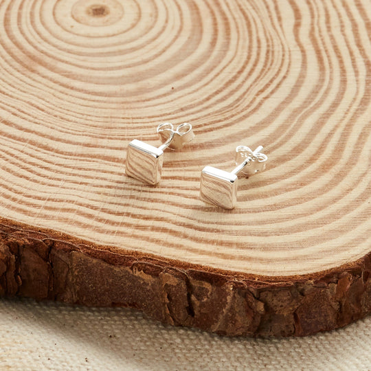 Sterling Silver Square Earrings - Philip Jones Jewellery