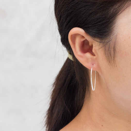 Sterling Silver Thread Earrings - Philip Jones Jewellery