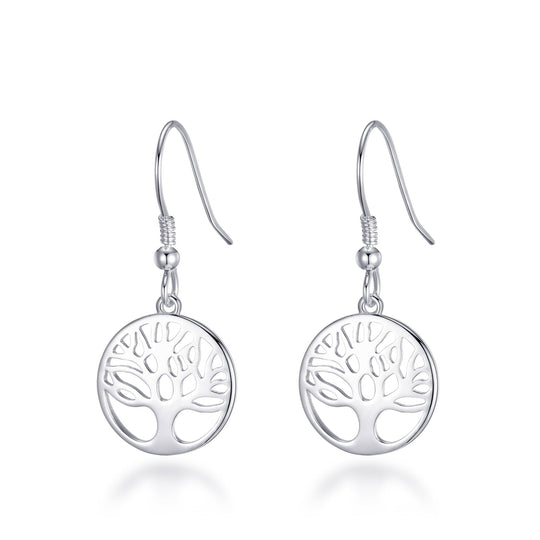 Sterling Silver Tree of Life Drop Earrings - Philip Jones Jewellery