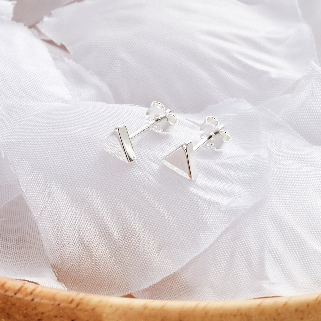 Sterling Silver Triangle Earrings - Philip Jones Jewellery
