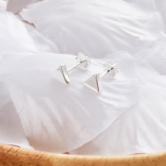 Sterling Silver Triangle Earrings - Philip Jones Jewellery