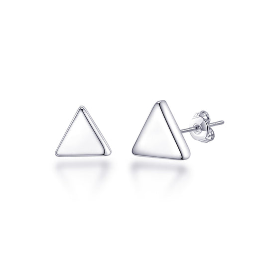 Sterling Silver Triangle Earrings - Philip Jones Jewellery