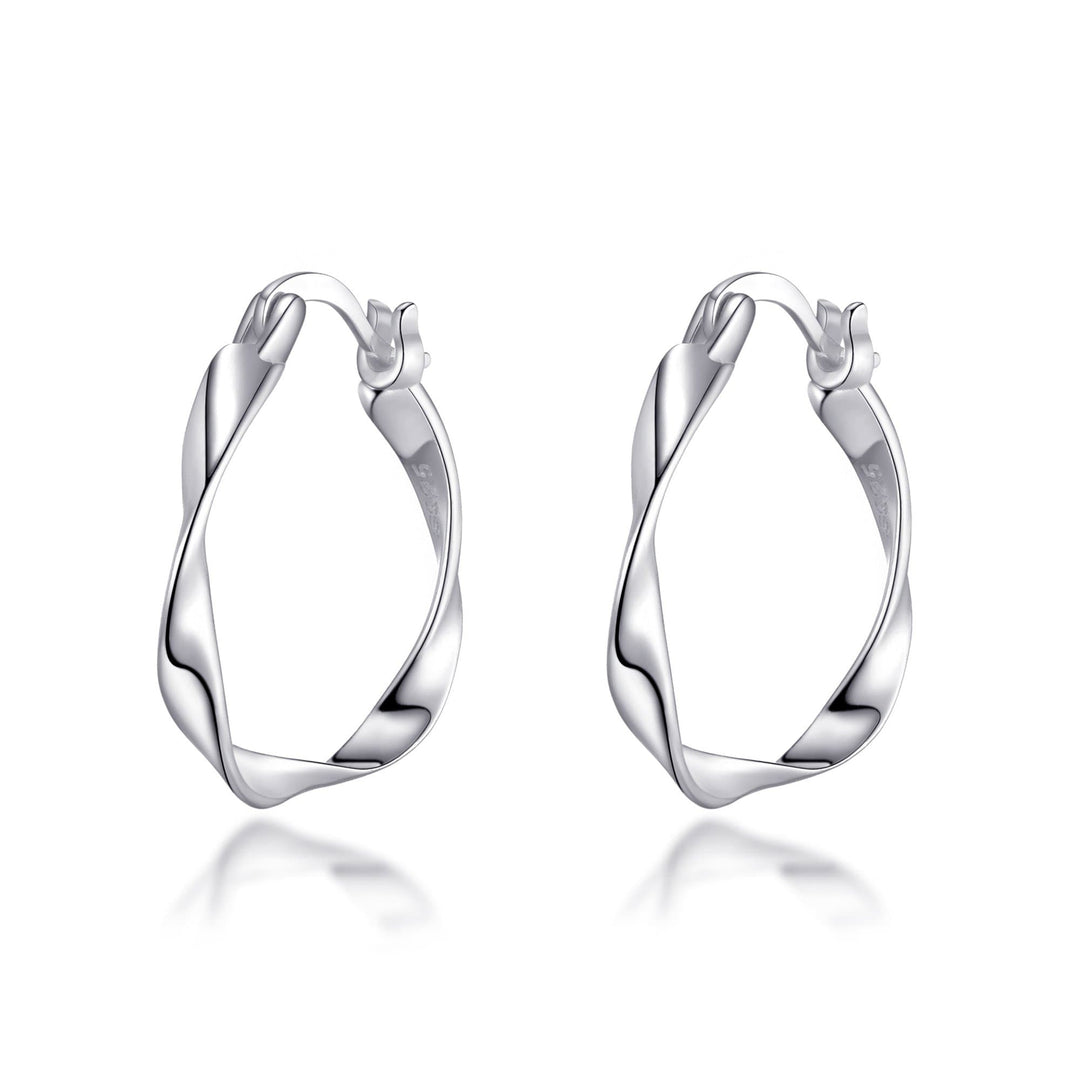 Sterling Silver Twist Hoop Earrings - Philip Jones Jewellery