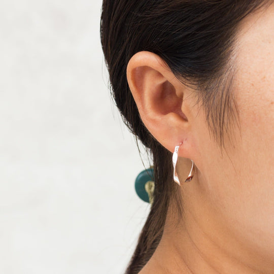 Sterling Silver Twist Hoop Earrings - Philip Jones Jewellery