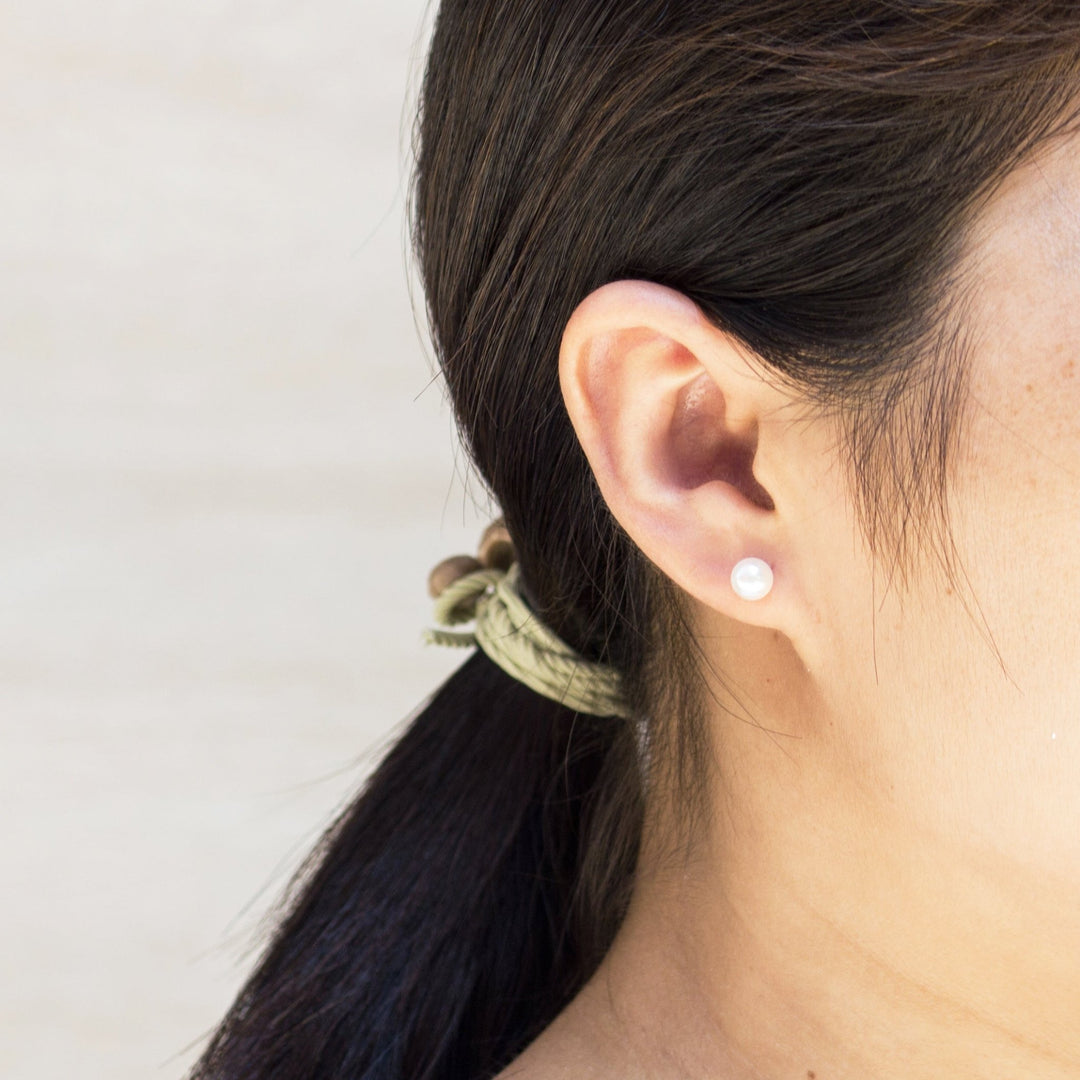Sterling Silver White Shell Pearl Earrings - Philip Jones Jewellery