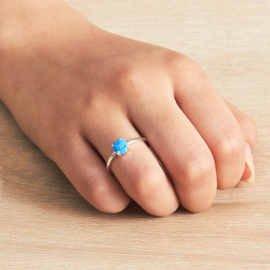 Synthetic Blue Opal Adjustable Ring with Quote Card - Philip Jones Jewellery