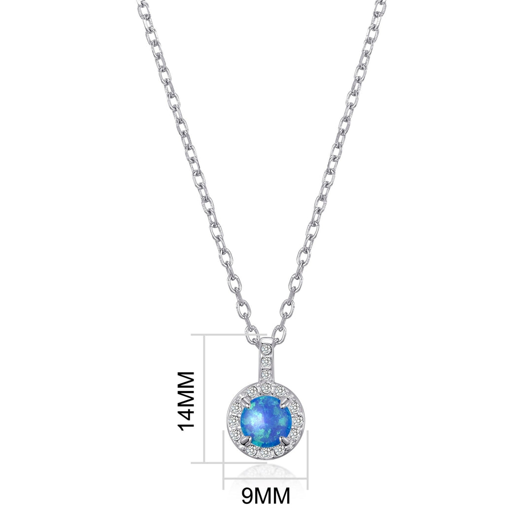 Synthetic Blue Opal Necklace Created with Zircondia® Crystals - Philip Jones Jewellery