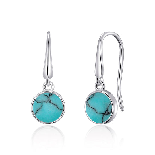 Synthetic Turquoise Drop Earrings with Quote Card - Philip Jones Jewellery