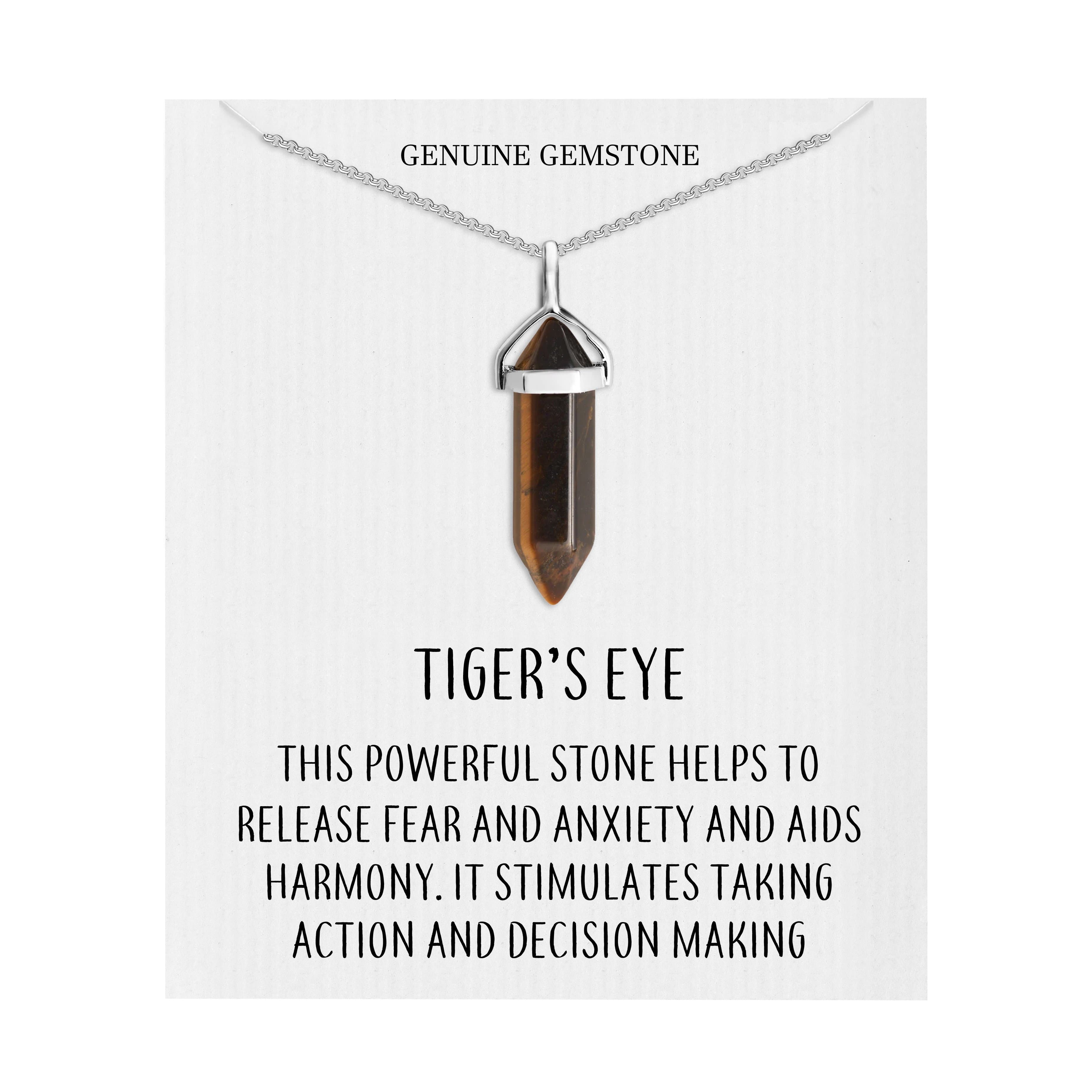 Tiger's Eye Gemstone Necklace by Philip Jones Jewellery