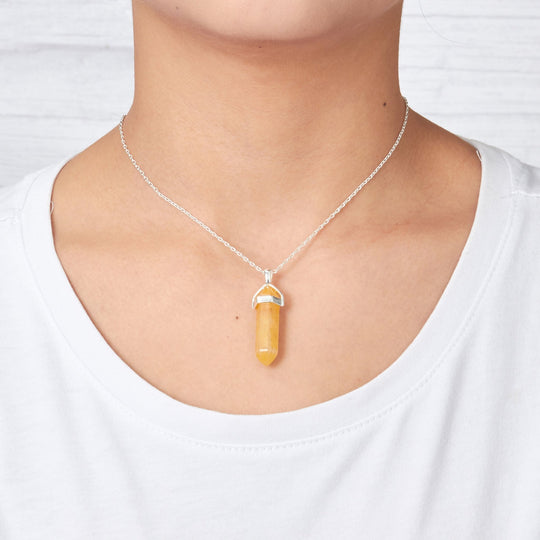 Yellow Quartz Genuine Gemstone Necklace - Philip Jones Jewellery