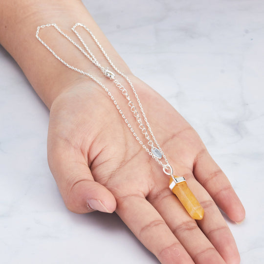 Yellow Quartz Genuine Gemstone Necklace - Philip Jones Jewellery
