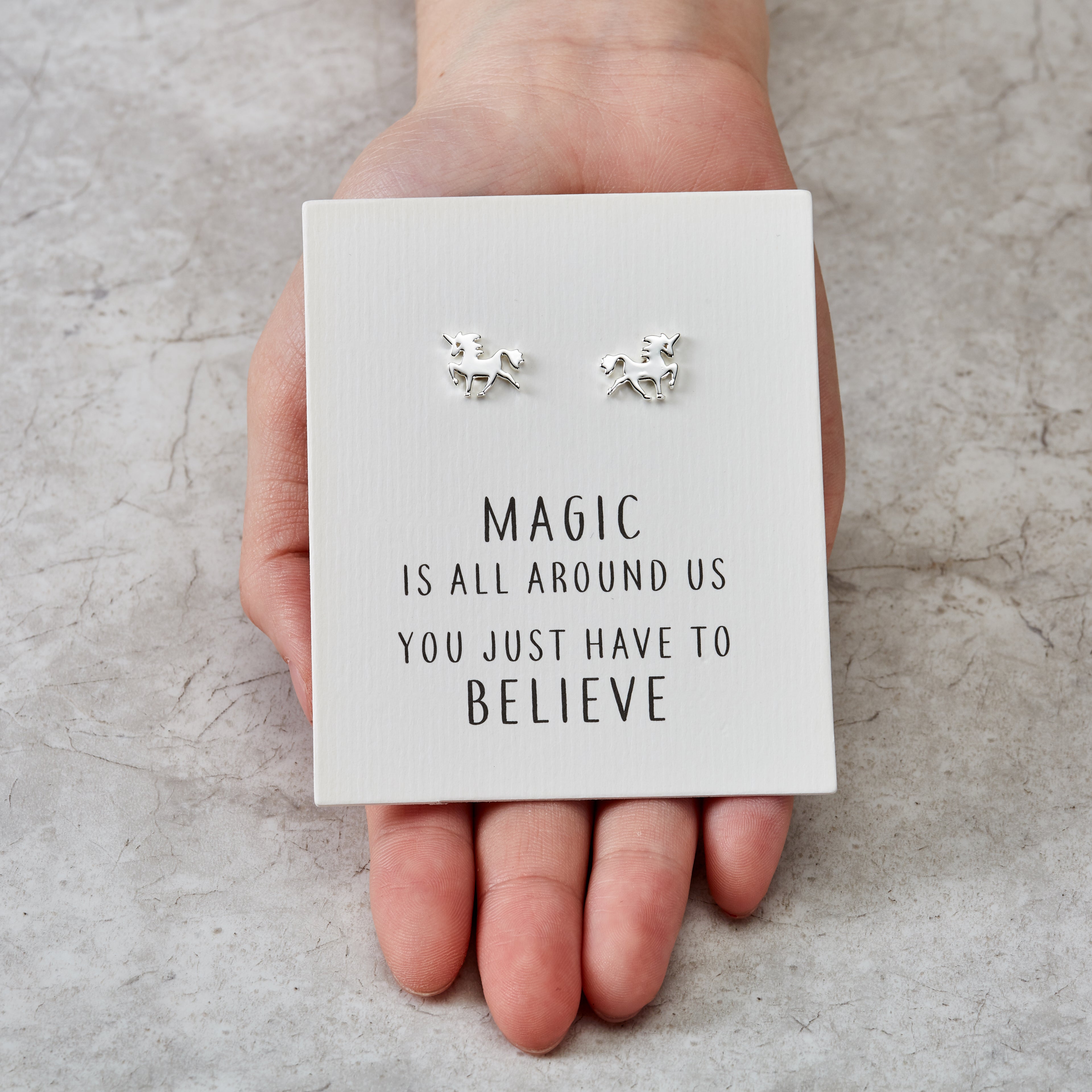 Unicorn Quote Stud Earrings