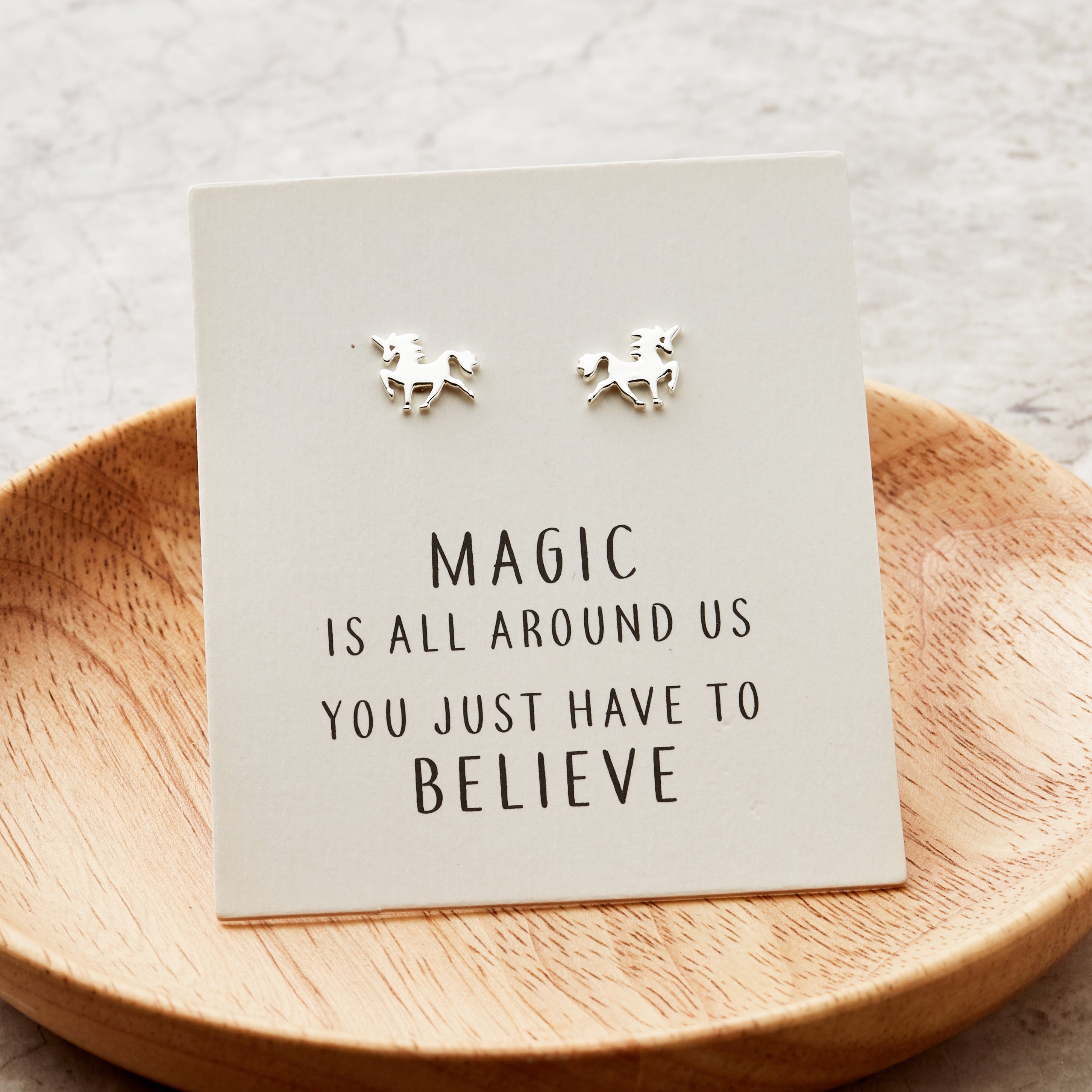 Unicorn Quote Stud Earrings