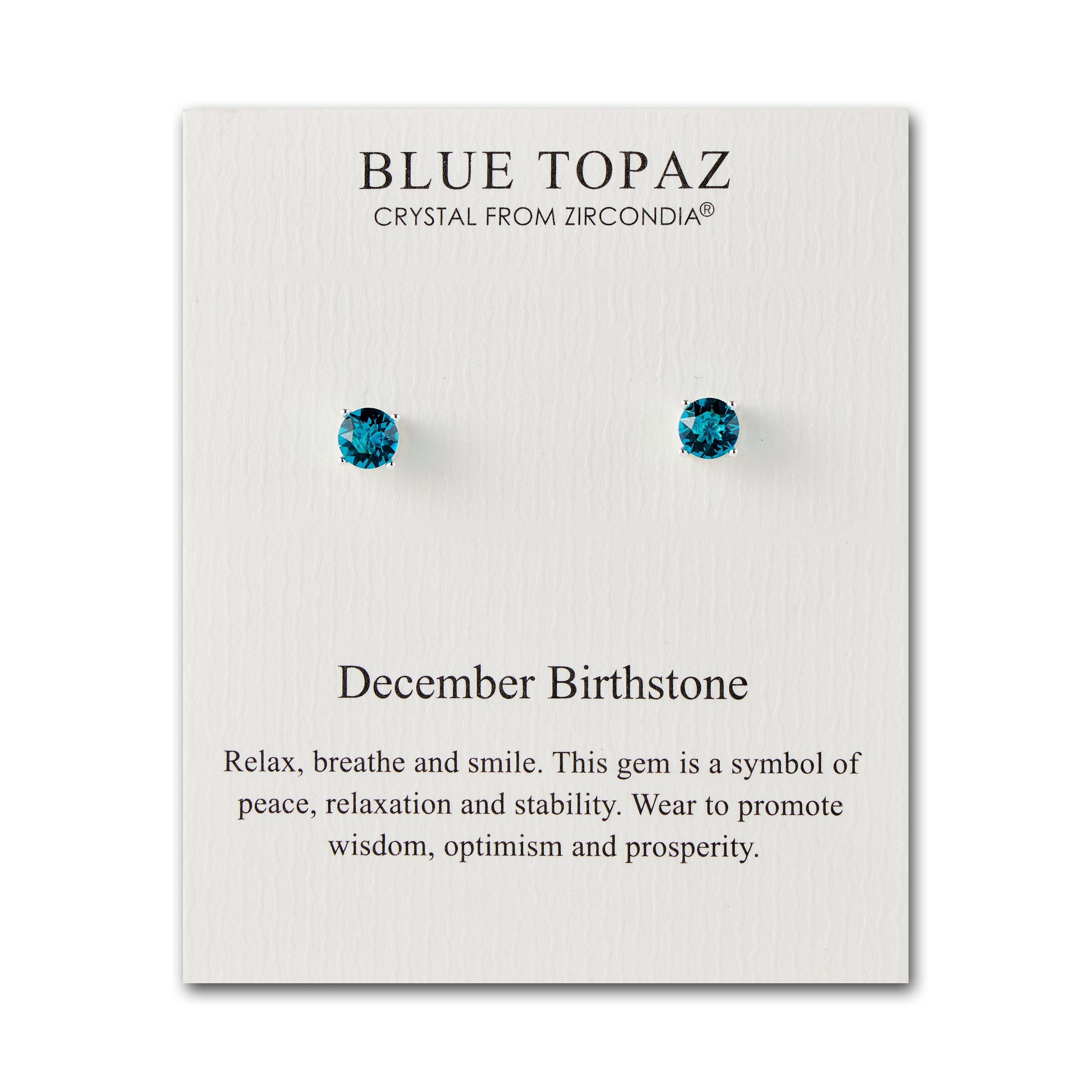 December (Blue Topaz) Birthstone Earrings Created with Zircondia® Crystals