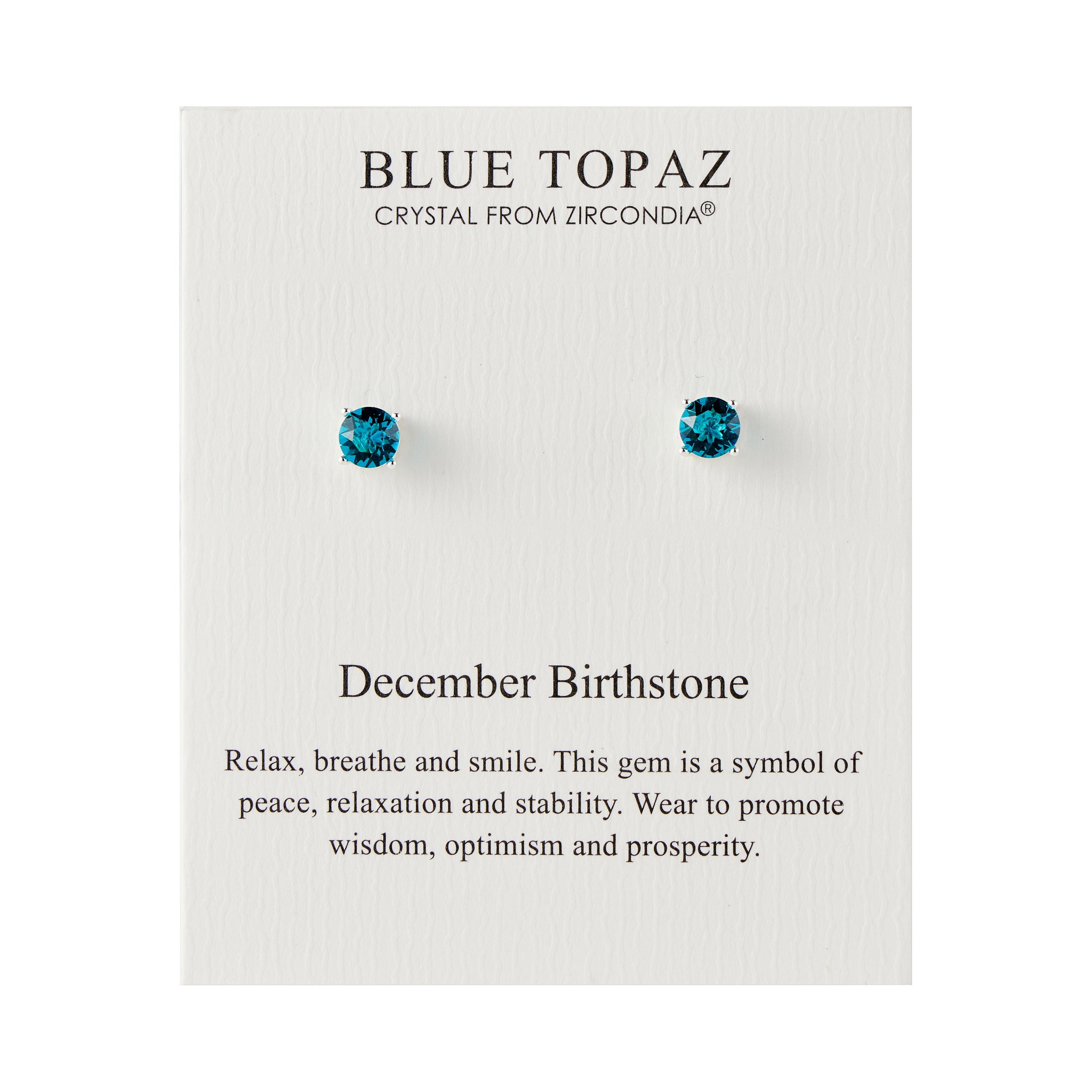 December (Blue Topaz) Birthstone Earrings Created with Zircondia® Crystals