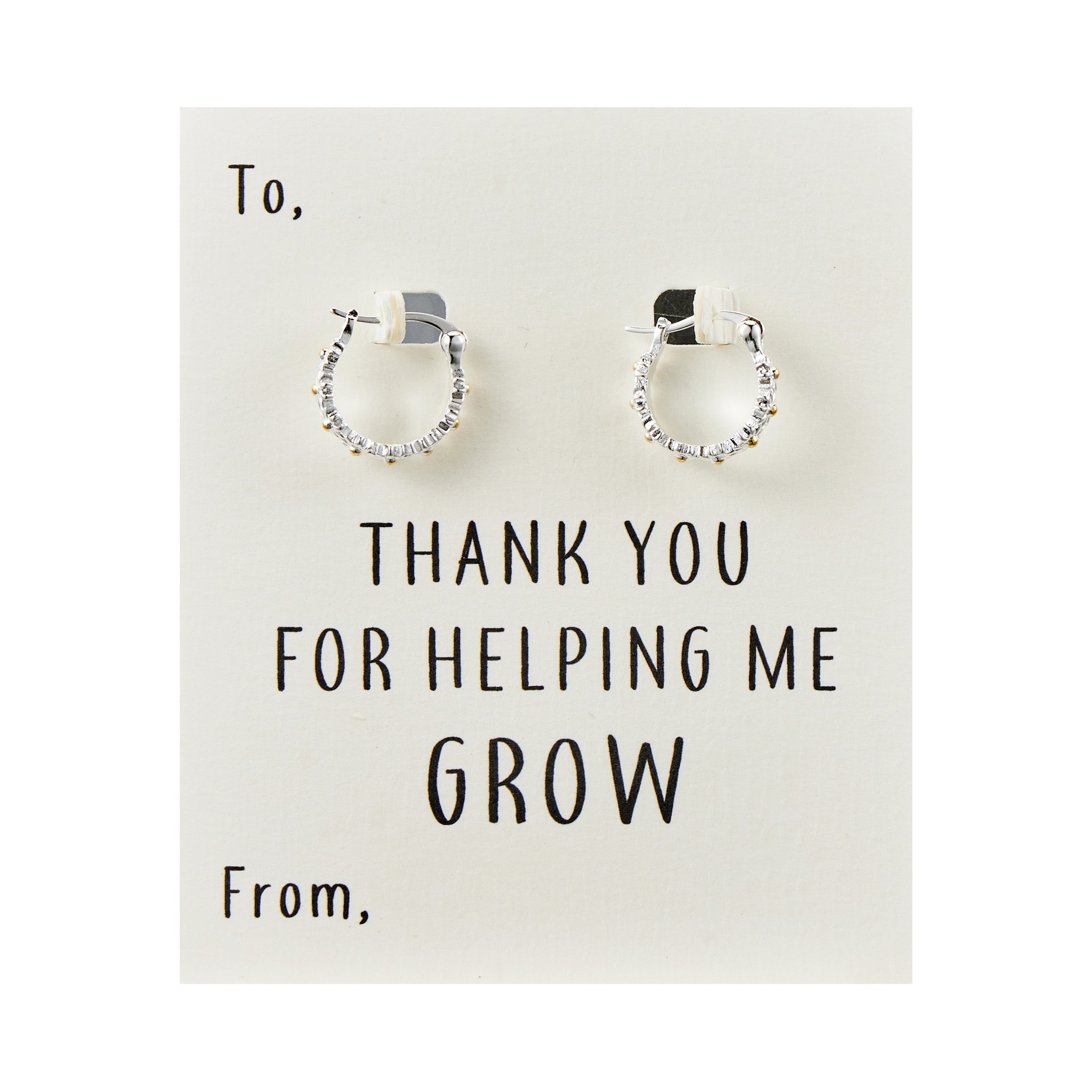 Thank You For Helping Me Grow Daisy Hoop Earrings