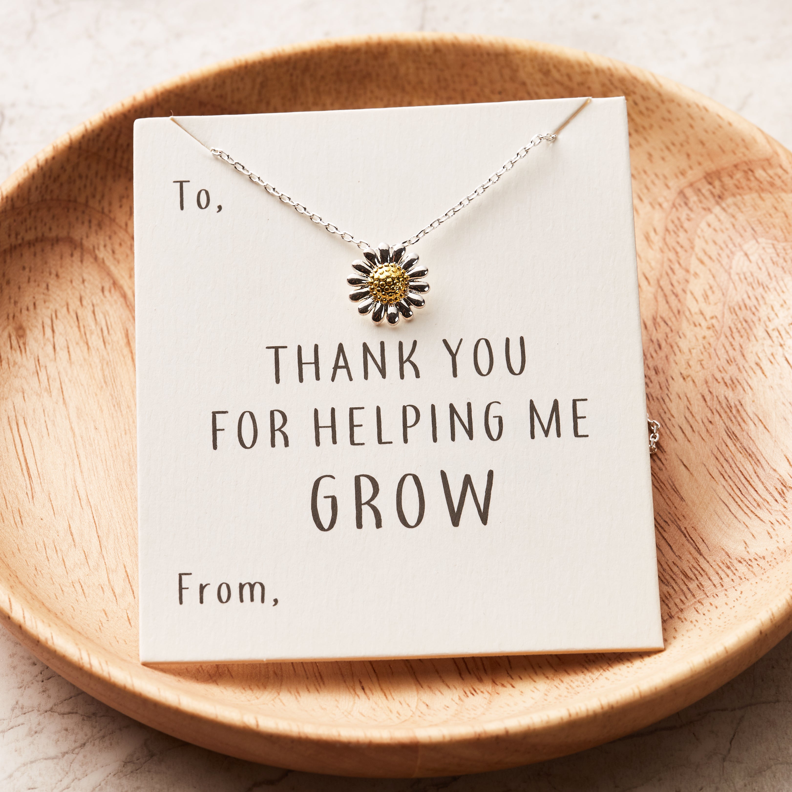 Thank You For Helping Me Grow Daisy Necklace