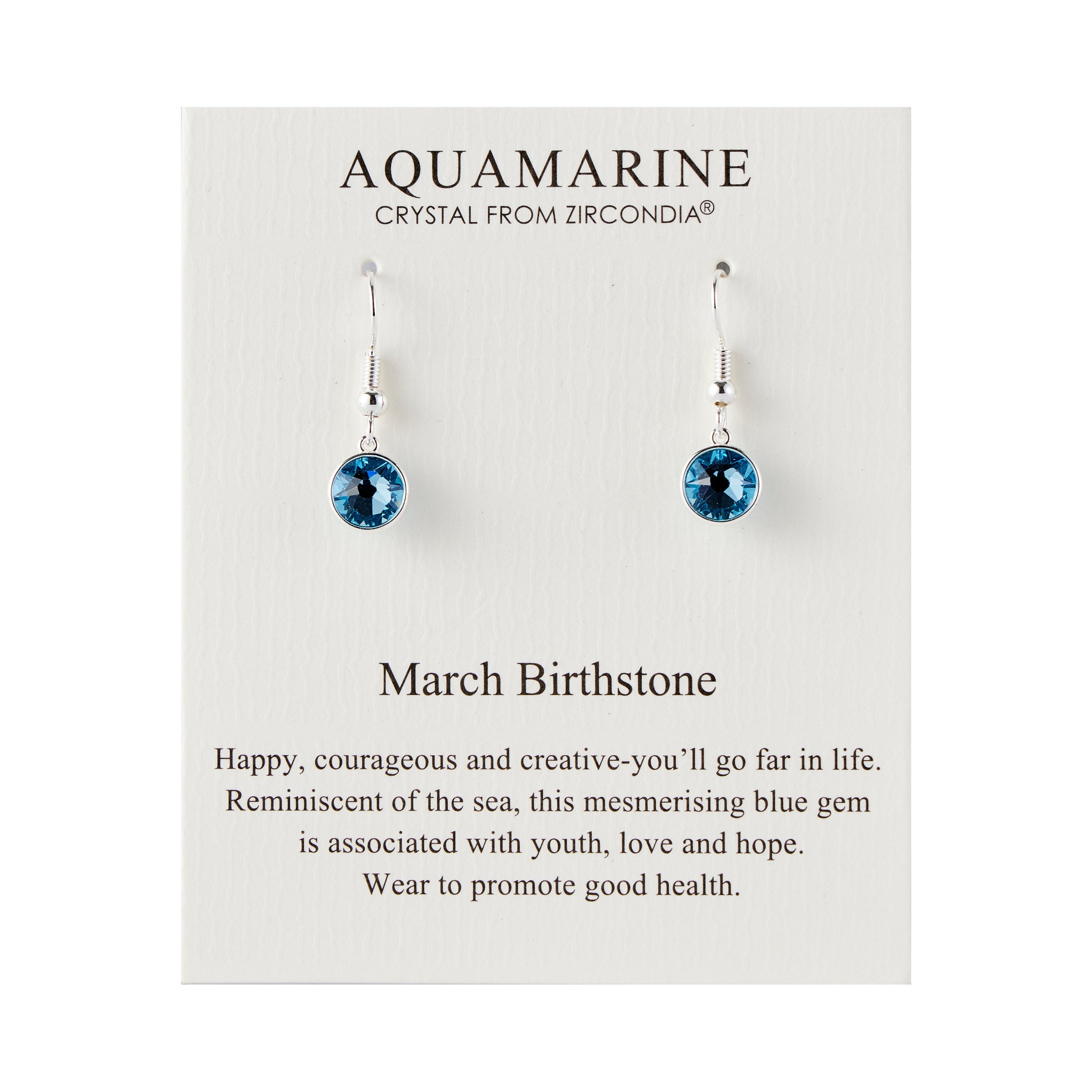March Birthstone Drop Earrings Created with Aquamarine Zircondia® Crystals