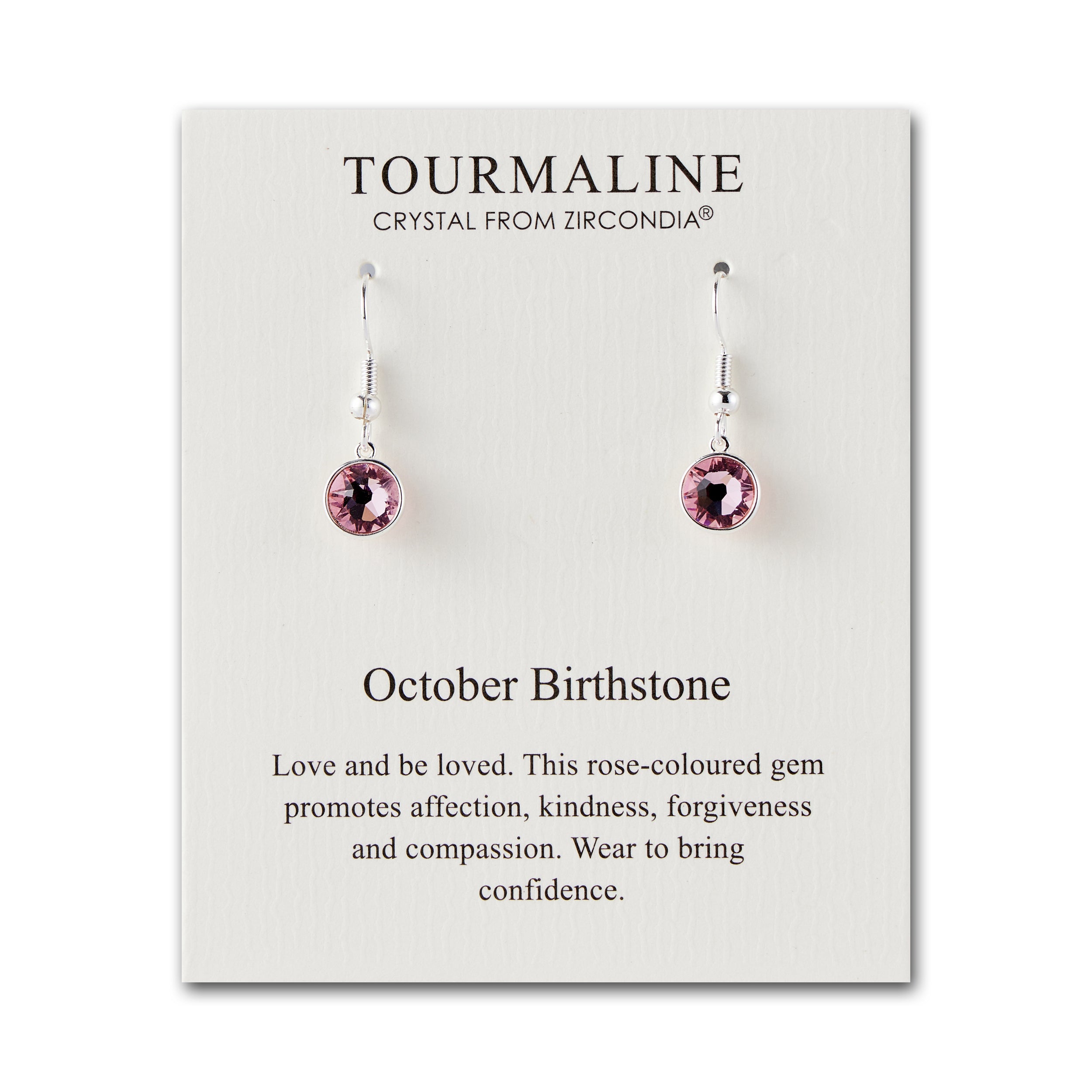 October Birthstone Drop Earrings Created with Tourmaline Zircondia® Crystals