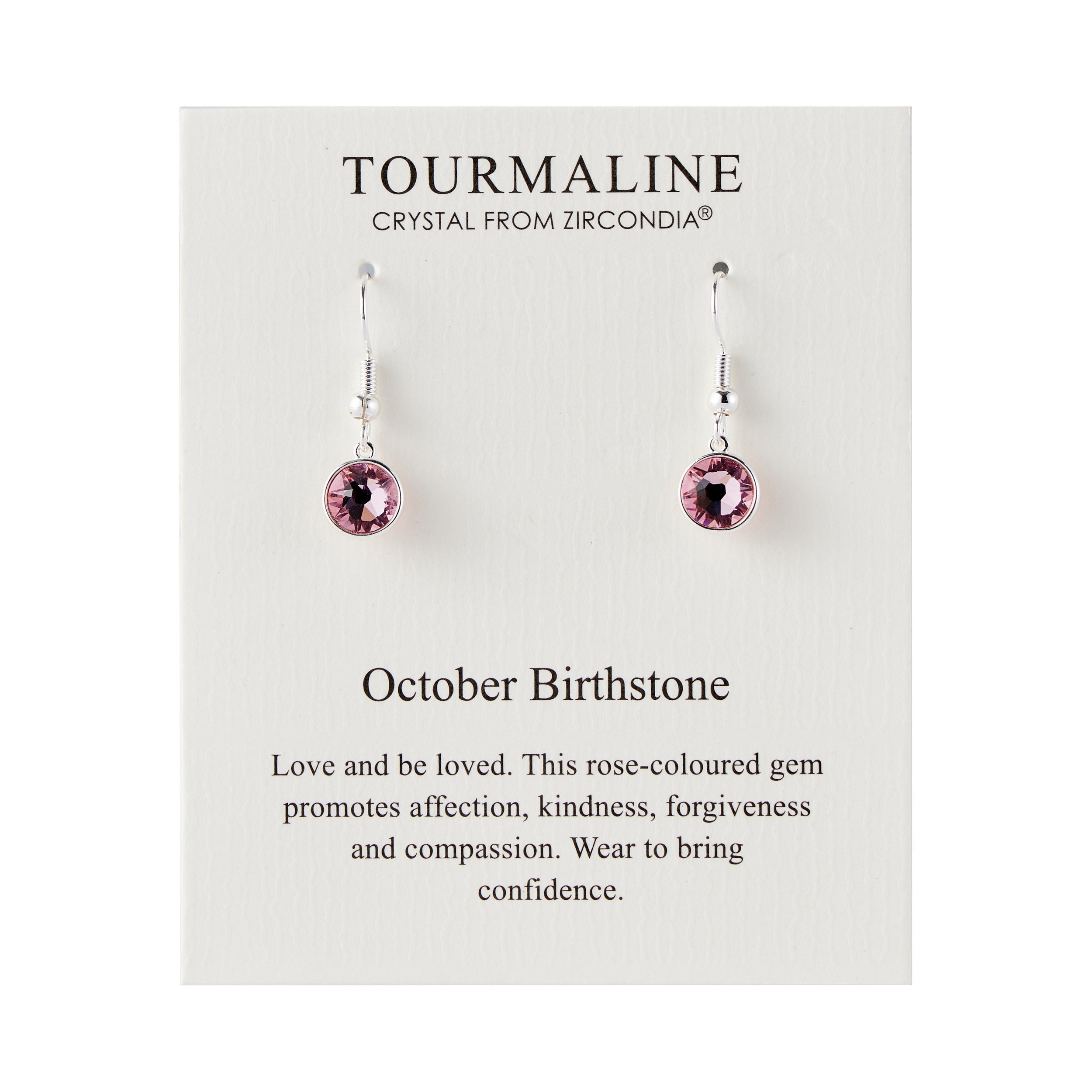 October Birthstone Drop Earrings Created with Tourmaline Zircondia® Crystals