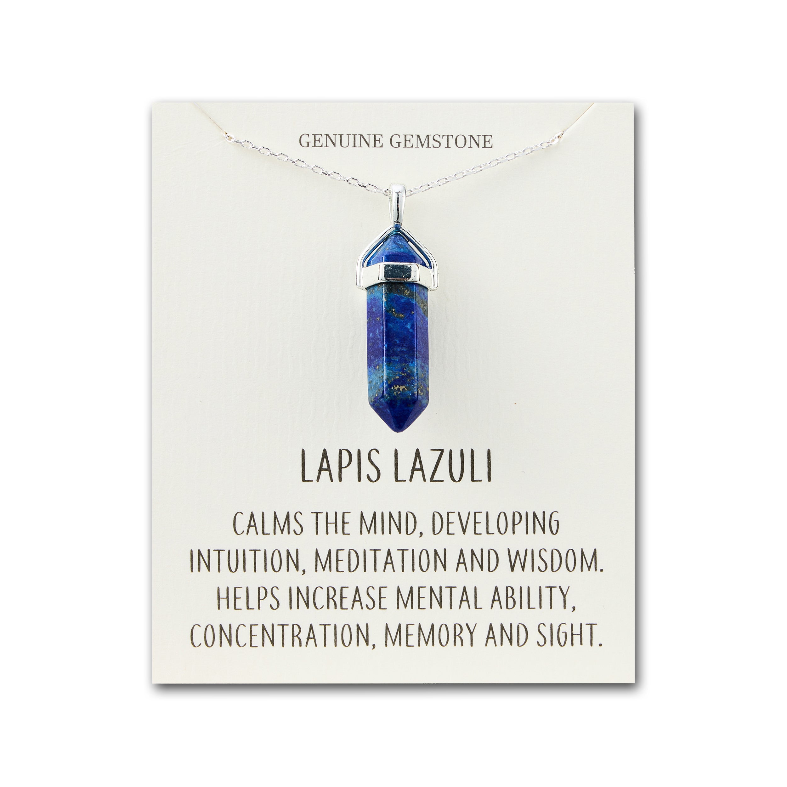 Lapis Gemstone Necklace with Quote Card