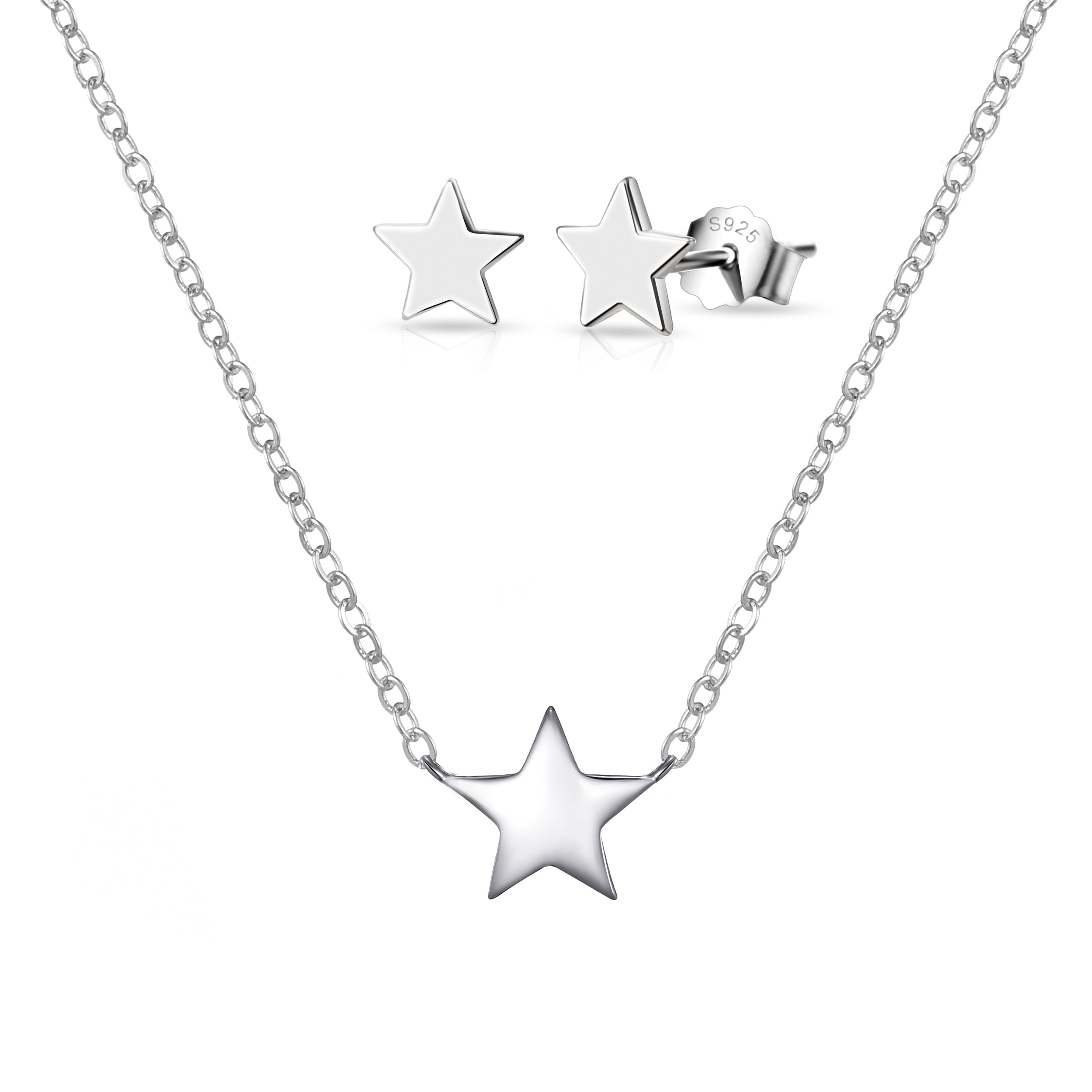 Sterling Silver Friendship Quote Star Set