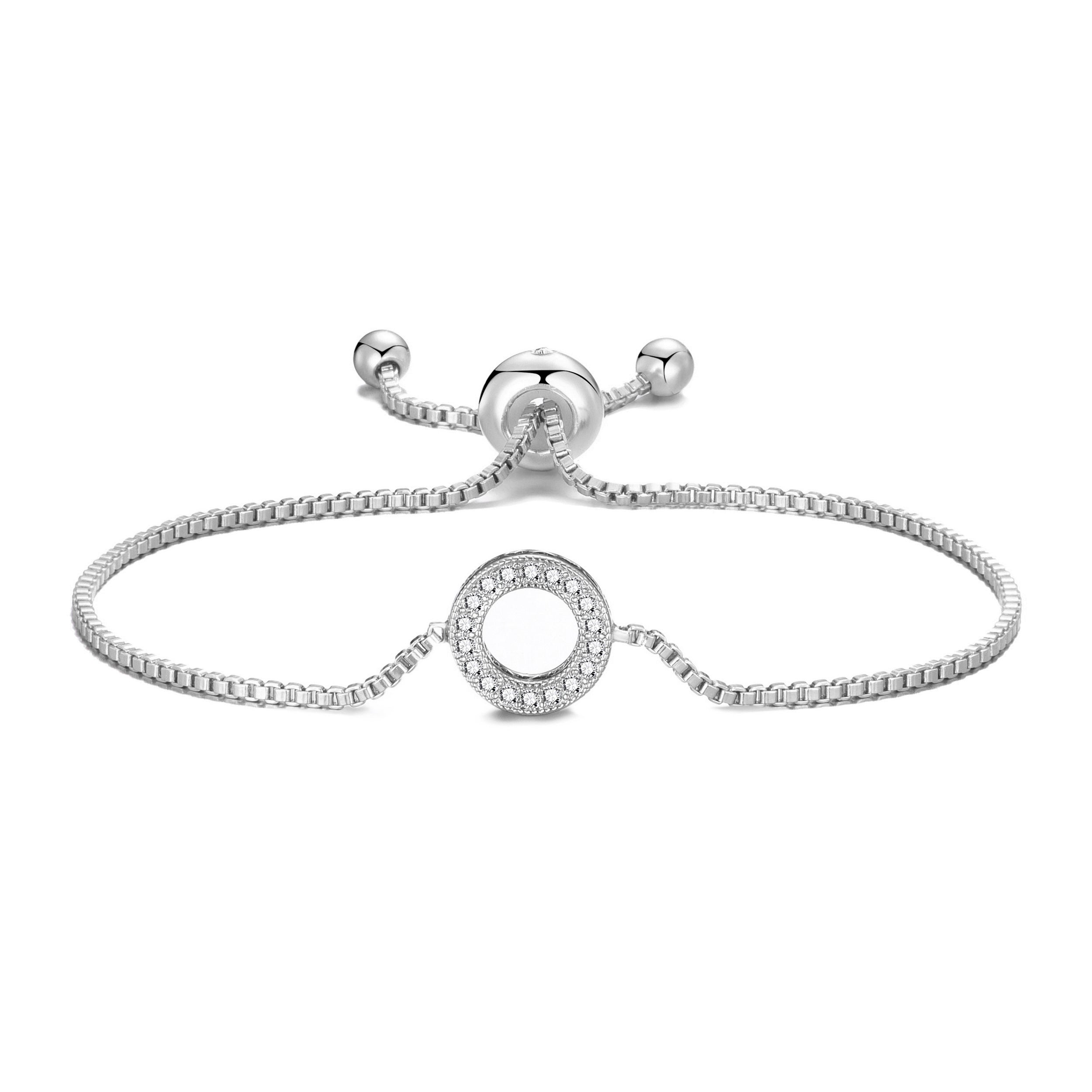 Silver Plated Circle of Life Friendship Bracelet Created with Zircondia® Crystals by Philip Jones Jewellery