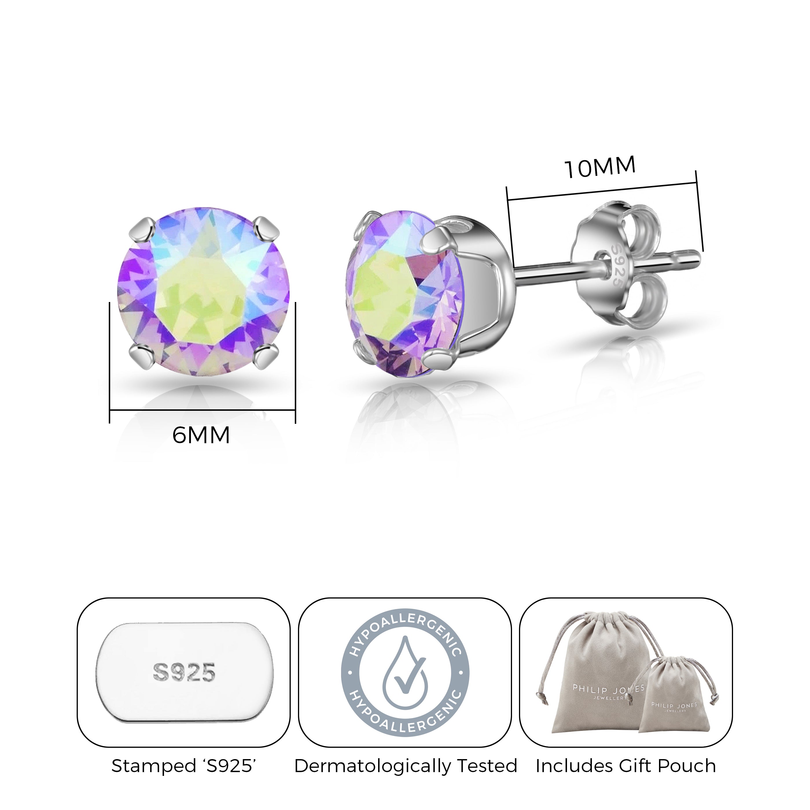 Sterling Silver Paradise Shine Earrings Created with Zircondia® Crystals