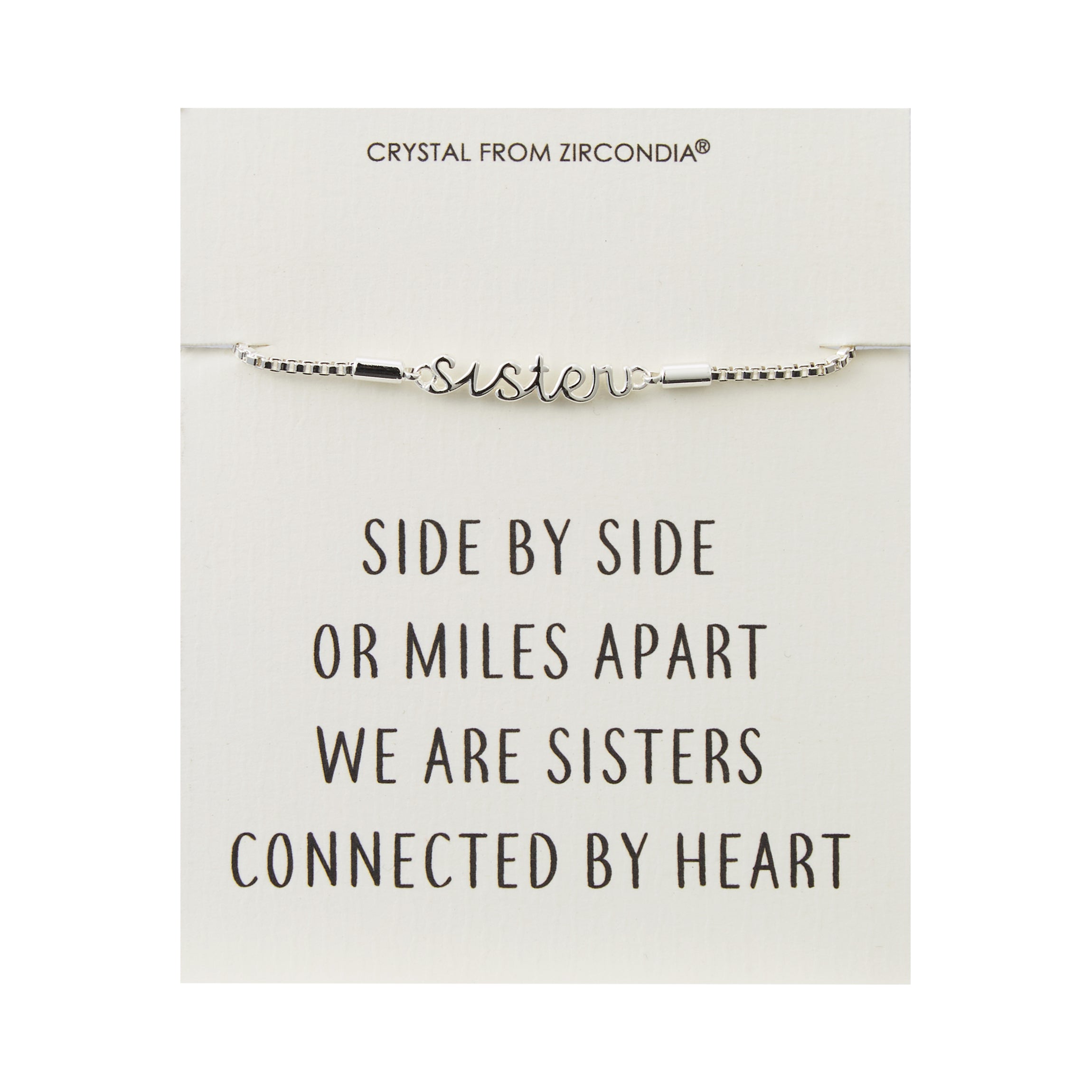 Sister Bracelet with Quote Card Created with Zircondia® Crystals