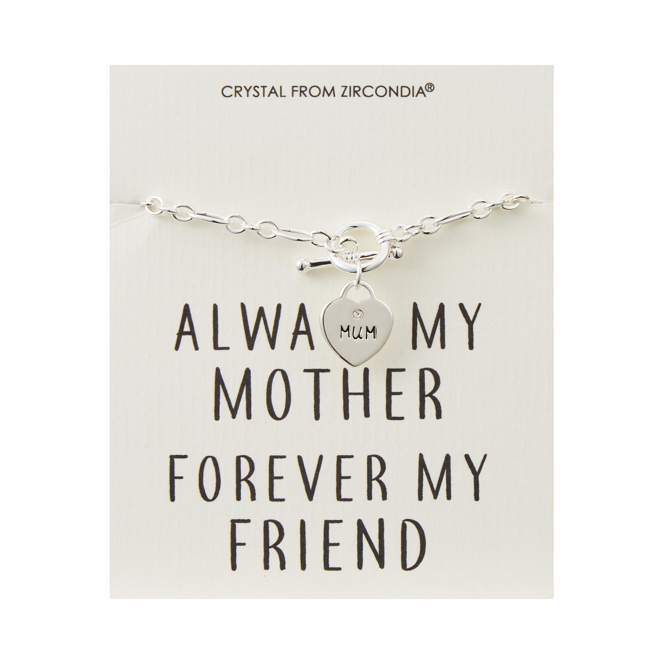 Mum Charm Bracelet with Quote Card Created with Zircondia® Crystals
