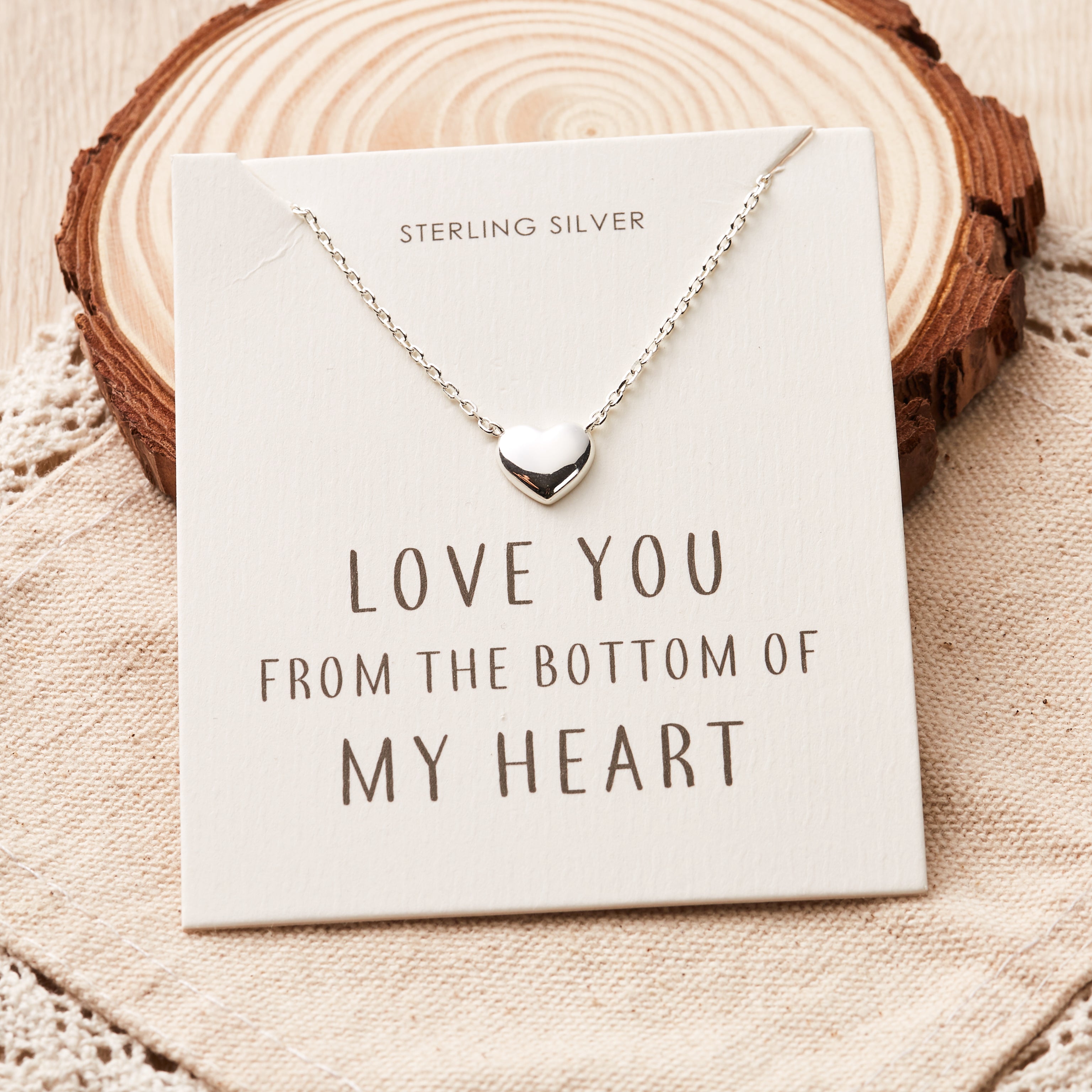 Sterling Silver Bottom of my Heart Necklace