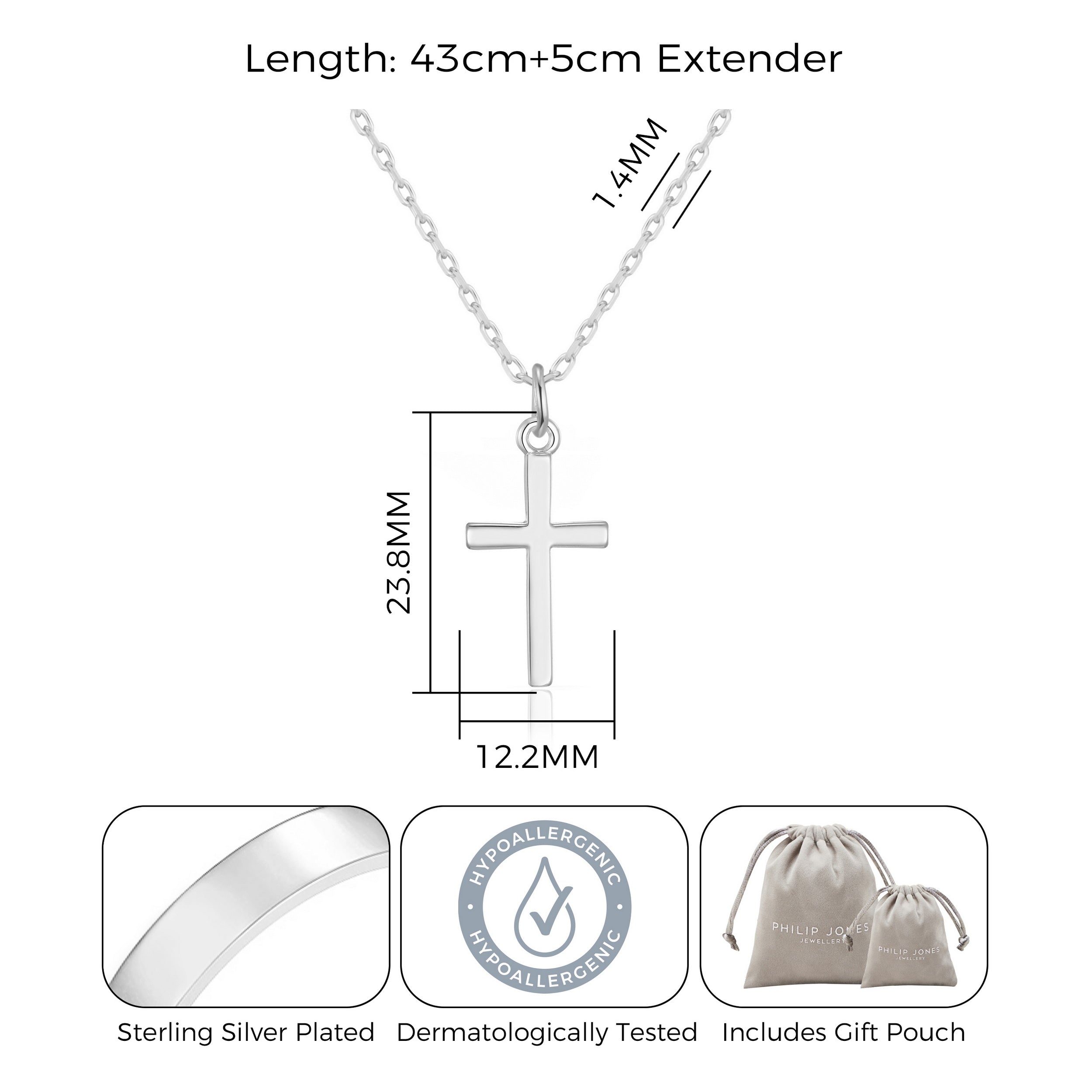 Silver Plated Cross Necklace