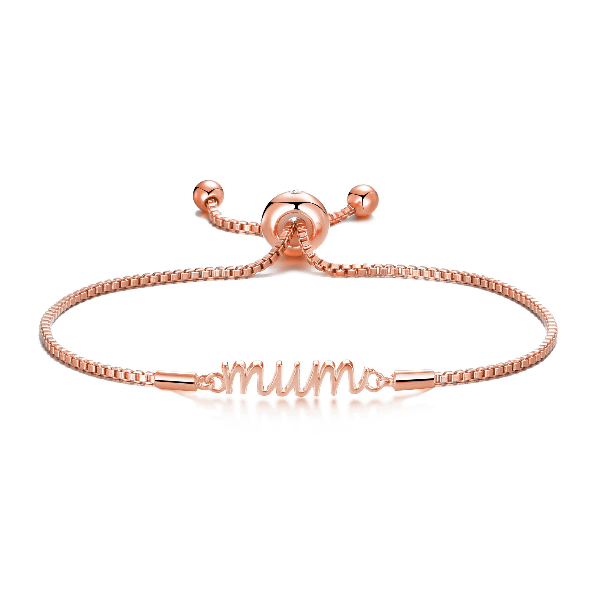 Rose Gold Plated Mum Quote Bracelet Created with Zircondia® Crystals