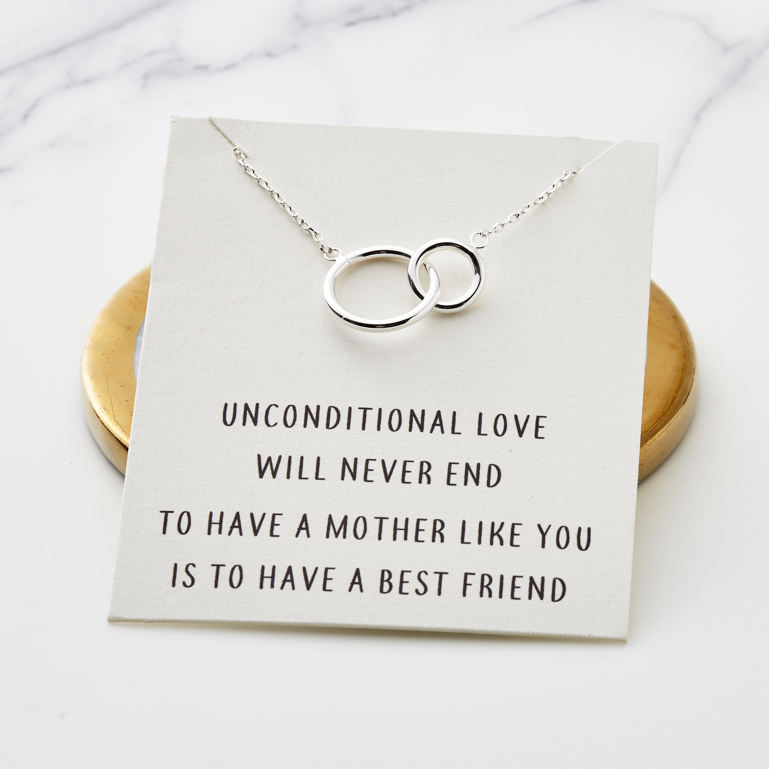 Silver Plated Link Mum Necklace with Quote Card