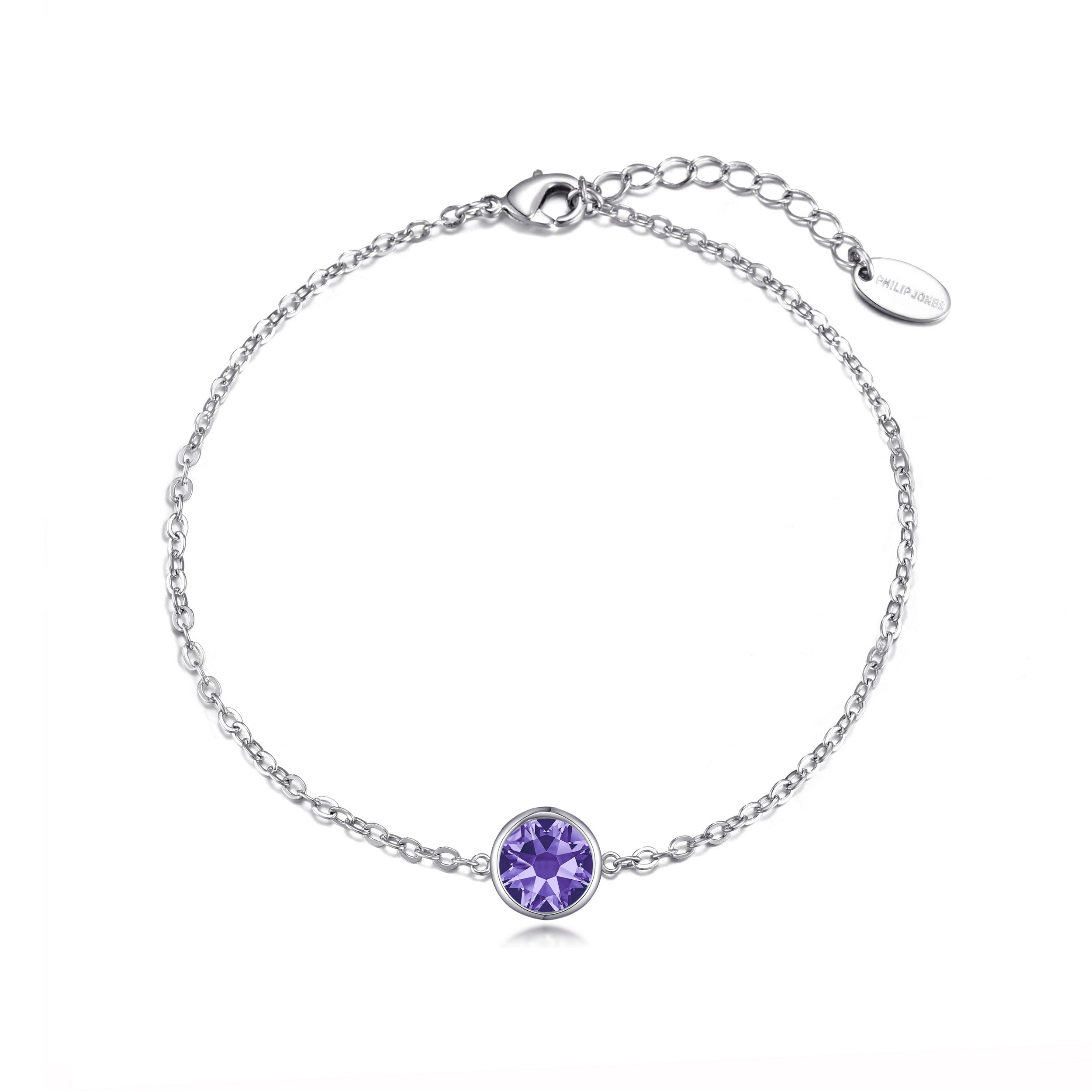 Light Purple Crystal Anklet Created with Zircondia® Crystals